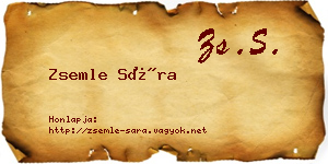 Zsemle Sára névjegykártya
