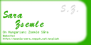 sara zsemle business card