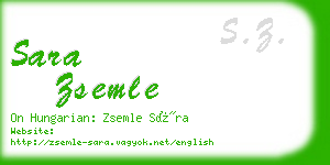 sara zsemle business card
